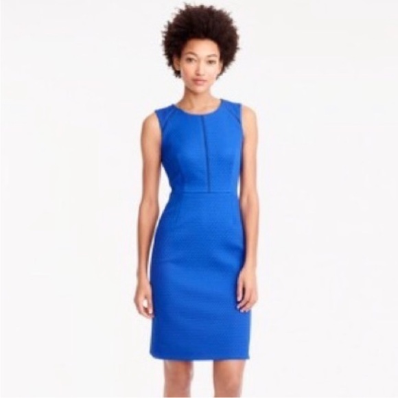 J. Crew Dresses & Skirts - J. Crew Portfolio Textured Sheath Suiting Dress in Royal Blue Size 6 *Like New*